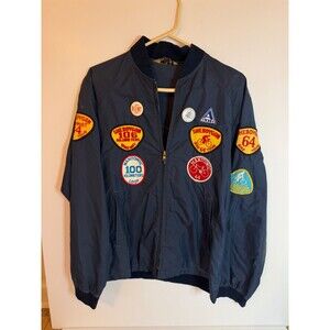 Vintage Kmart Nylon Jacket with Cyclist Patches Size Medium